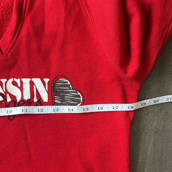 Vintage Wisconsin Badgers Bucky Hoodie Large and reservable  Wis Badgers scarf - Picture 9 of 16